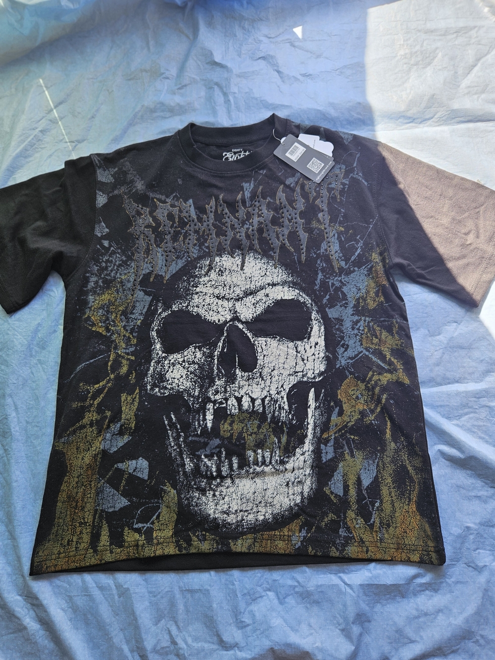 Men's Black Graphic Skull T-Shirt - Rock Style